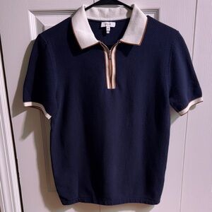 Reiss Navy and White Polo Shirt